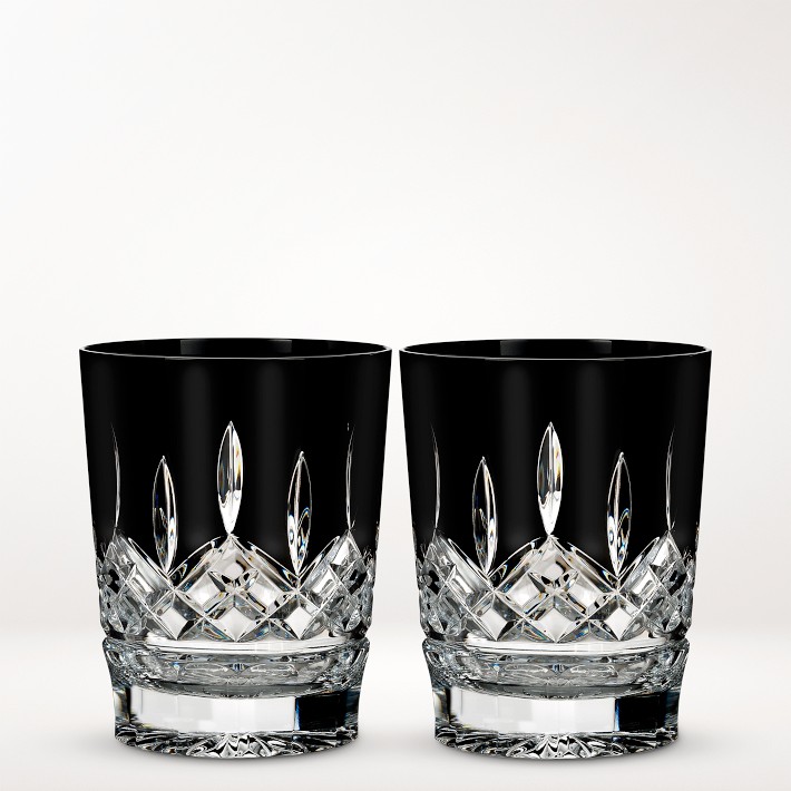 Williams Sonoma Waterford Lismore Black Martini Glasses, Set of 2