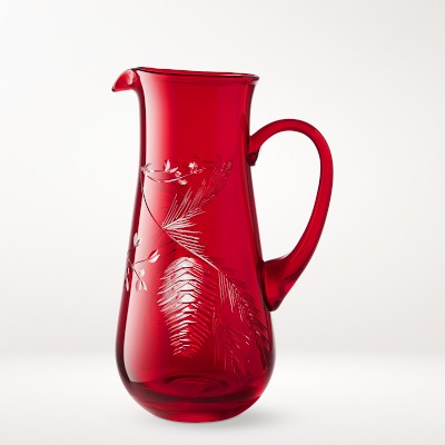 Red Pinecone Cut Glassware Collection