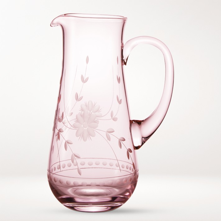 Vintage Etched Pitcher