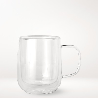 Bodum Canteen Glass Mug, Double-Wall Insulated Glass, Clear,  13.5 Ounce, (2 Glasses): Mugs: Coffee Cups & Mugs