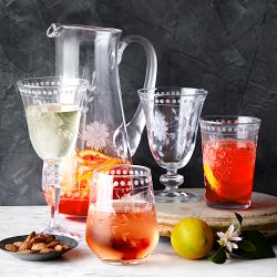 Vintage Etched Martini Glasses