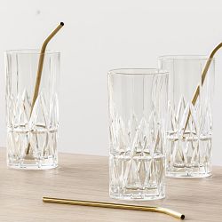 Ashford Non-Leaded Crystal Highball Glasses with Gold Rim 11