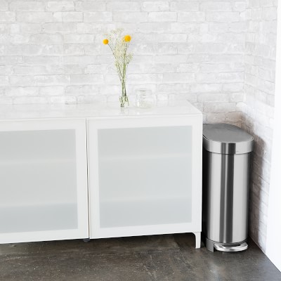 simplehuman 45-Liter Slim Hands-Free Kitchen Step Trash Can with Liner Rim