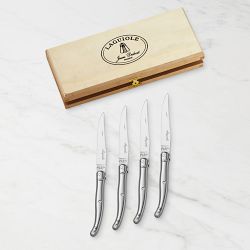 French Modern Jean Dubost Laguiole Stainless Steel Steak Knives - Set of 6