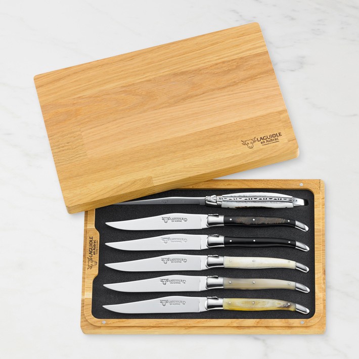 4-Piece Zebu Horn Tip Steak Knives by Laguiole en Aubrac