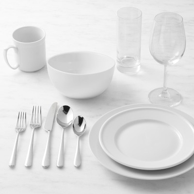 OUR TABLE Simply White Fine Ceramic 6 Piece 8 oz. Square Cup and