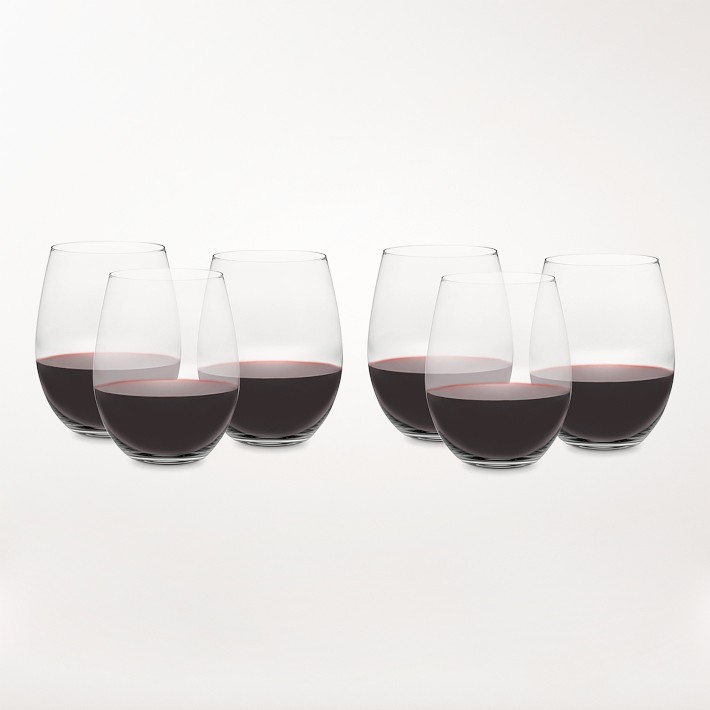Riedel O Stemless Mixed Chardonnay & Cabernet Wine Glasses, Pay-6