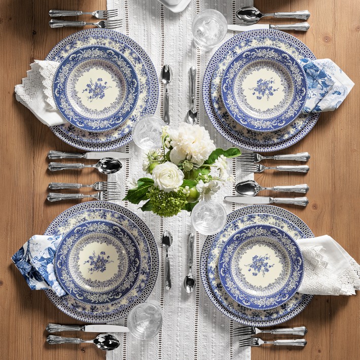 Discontinued Williams-sonoma BRASSERIE BLUE Four 4 Pieces 2 Dinner