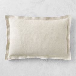 White Linen Flange Edge Pillow Cover Bright White Pillow 