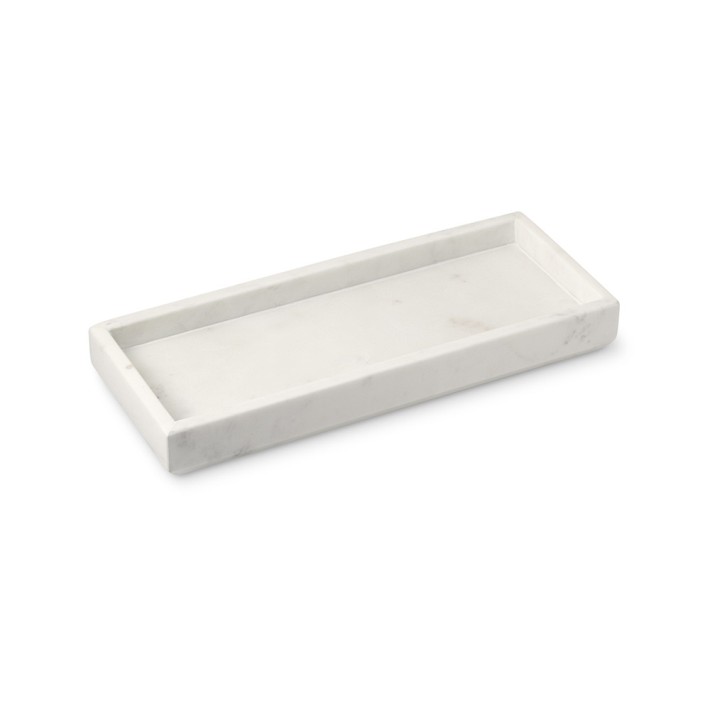 Large Rectangle Lucite Cake Tray with Clear Cover-White Marble or