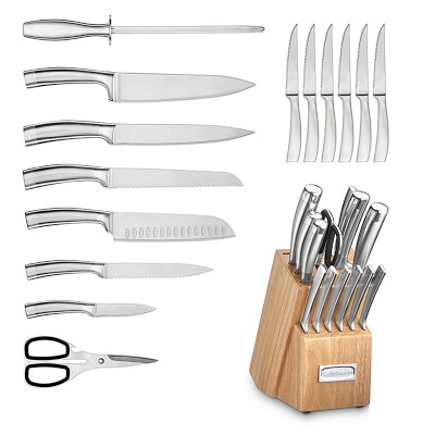 Cuisinart 15-Piece Knife Set with Block, High Carbon Stainless Steel