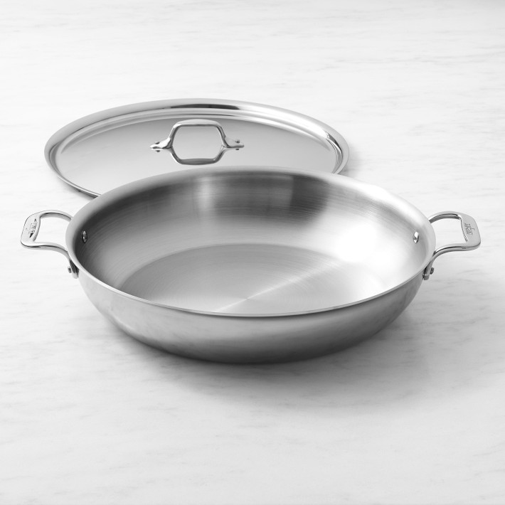 All-Clad D3 Stainless 3-ply Bonded Cookware, Sunday Supper Pan with Lid, 7  quart