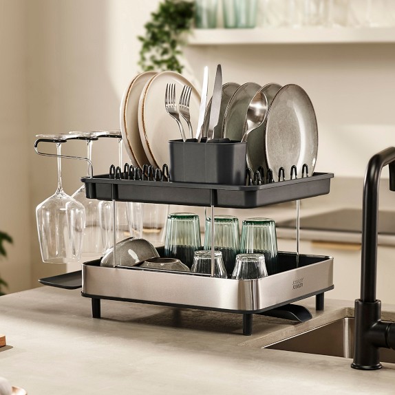 Joseph Joseph Extend Expandable Dish Rack StainlessSteel Williams Sonoma