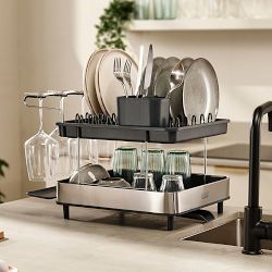 Joseph Joseph  Extend Expandable Dish Rack - Light Stone & Sage