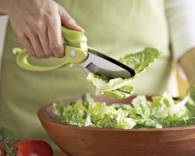 Salad Chopper, Stainless Steel Salad Cutter Bowl with Chef Grade Mezzaluna Salad  Chopper 