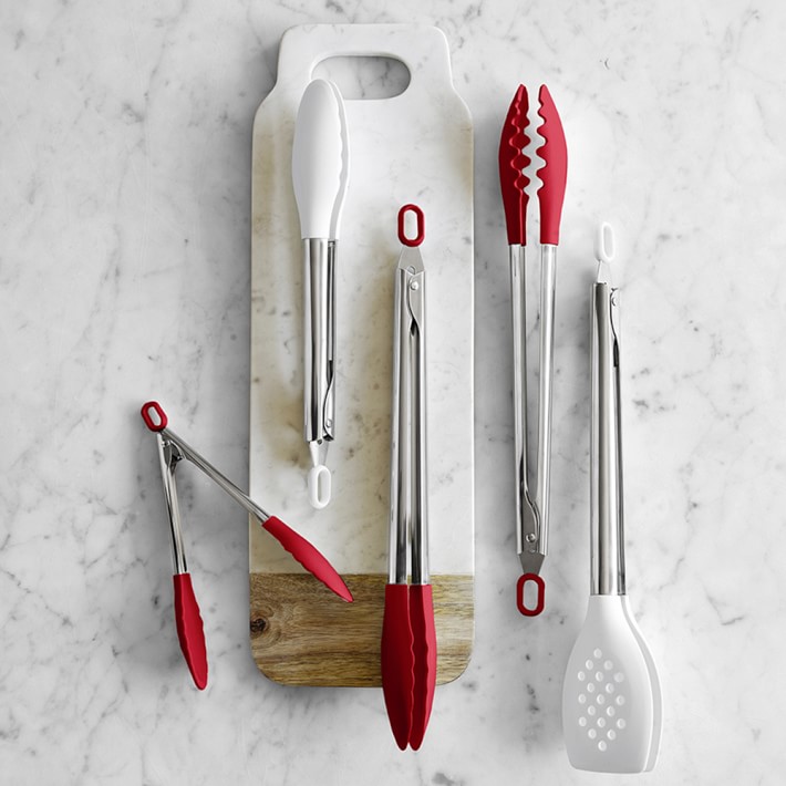 Williams Sonoma Ultimate Red Silicone Waffle Tongs
