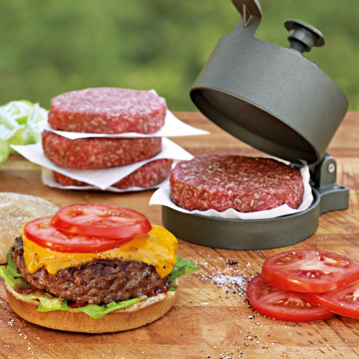 The Burger Smasher - Cast Iron Burger Press Kit w/Patty Paper Included