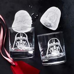 Williams Sonoma Bulldog Etched Glass & Ice Mold Set