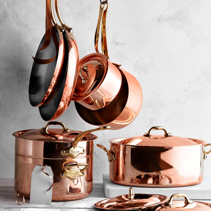 Mauviel Copper 12-Piece Cookware Set  Copper cookware set, Mauviel, Copper  kitchen accessories