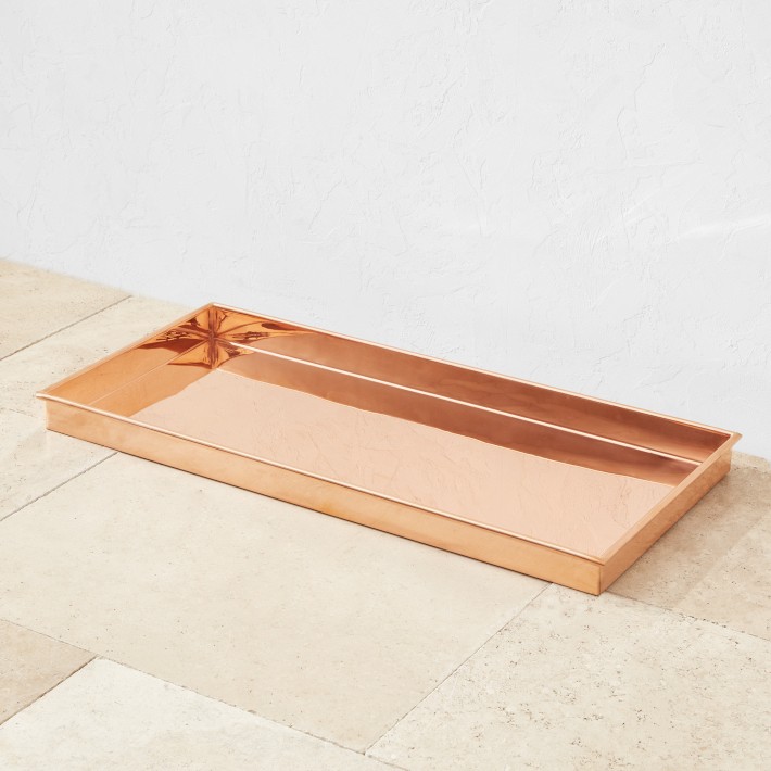 Copper-Brushed Ferns Rubber Boot Tray