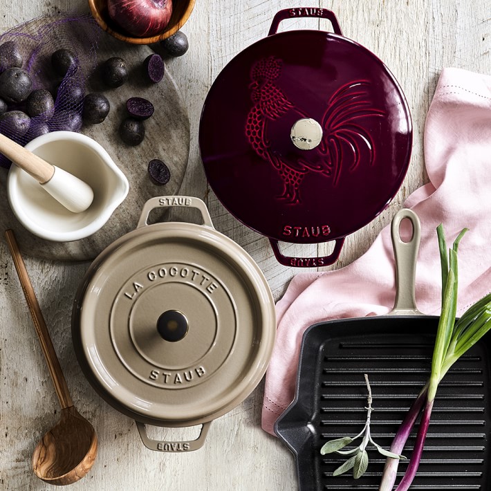 Williams-Sonoma - Holiday 3 2017 Catalog - Staub Enameled Cast Iron Petite  French Oven with Copper Knob, 1 1/2 Qt., White