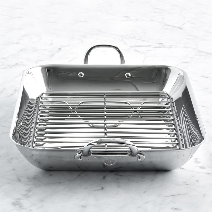 Williams-Sonoma - October 2016 Catalog - All-Clad d3 Stainless-Steel Flared  Roasting Pan with Rack, Large