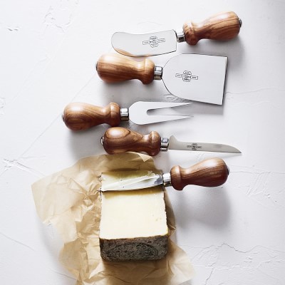 Olive Wood Cheese Knives, Set of 4