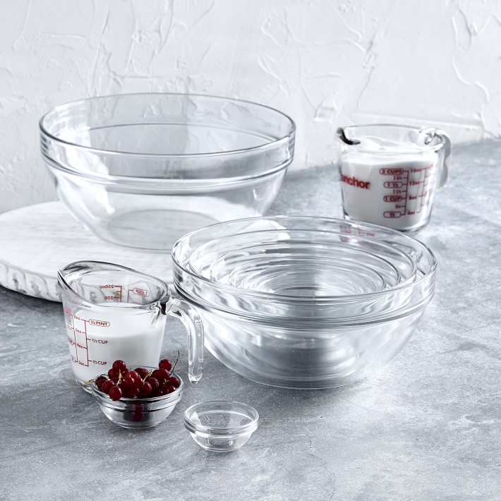 Anchor Hocking Glass Measuring Cups, 4 Piece Set - 5 oz, 1-cup, 2-cup, 4-cup