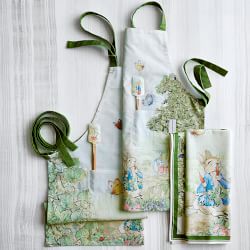 Set 3 WILLIAMS SONOMA Floral Meadow Spring Bunny Rabbit KITCHEN TOWELS