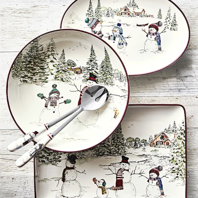 Williams-Sonoma Snowman (Set of 2) Cloth Dish Towels - China Dinnerware & Dishes