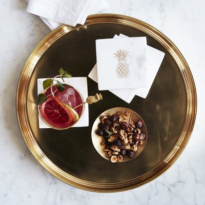 Personalized Marble Accented Pineapple Charcuterie Board