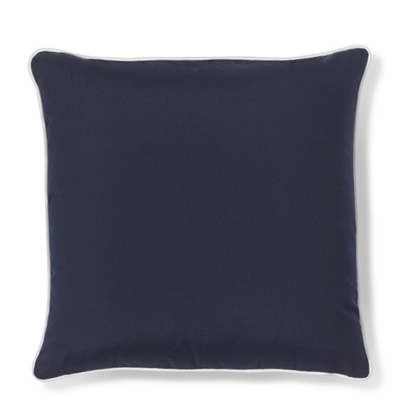 Sunbrella Solid Outdoor Pillow with Piping Navy Williams Sonoma