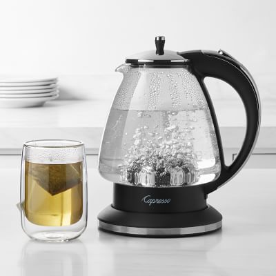 Capresso 259.03 H20 Electric Cordless Glass Coffee Tea Rapid-Boil Kettle, 6  cups