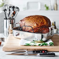 WILLIAMS SONOMA Aluminum Roasting Pan Rectangle Large 16 by 