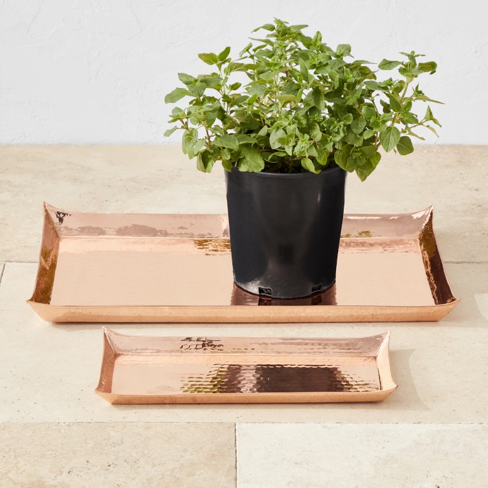 Copper Hammered Tray, Garden Tools