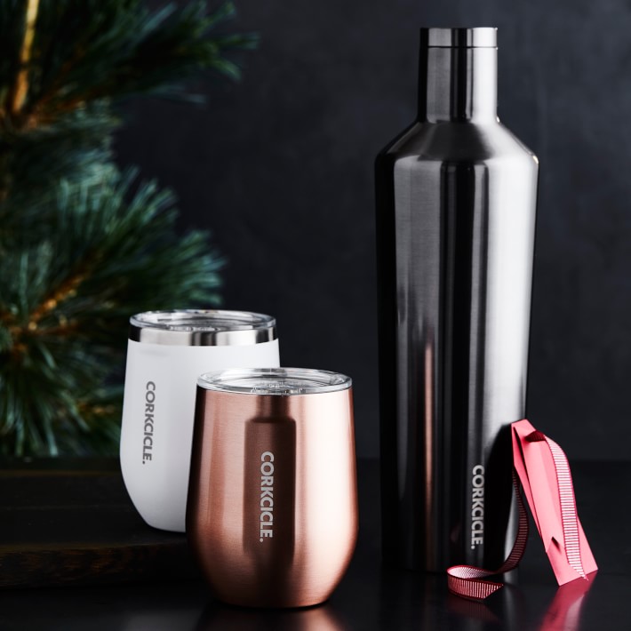 Corkcicle Insulated 25-Oz. Beverage Canteen & Stemless Wine Glass Set