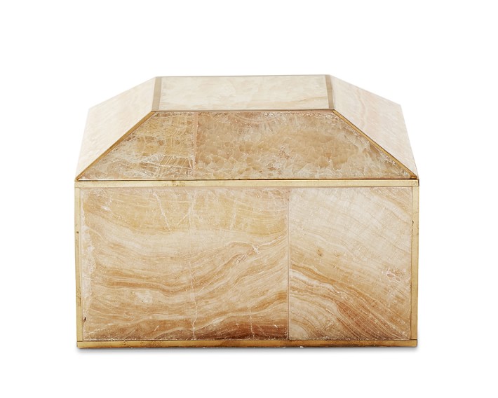 Brass Bordered Stone Box