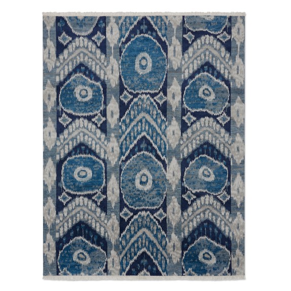 Luke Irwin Nadya Ikat Peacoat Hand Knotted Rug Williams Sonoma