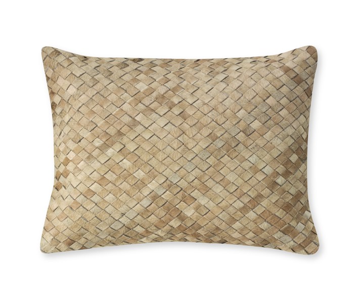 Woven Leather Cushion Cover