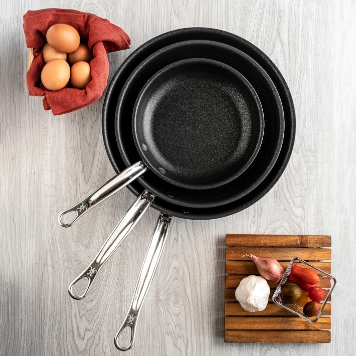 Professional Clad Stainless Steel TITUM® Nonstick 2-pc Skillet Set – Hestan  Culinary