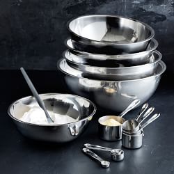 MAYFAIR Silver Stainless Steel Measuring Cup & Spoon Set Set of 9 Mirror  Polish Kitchen Utensils 