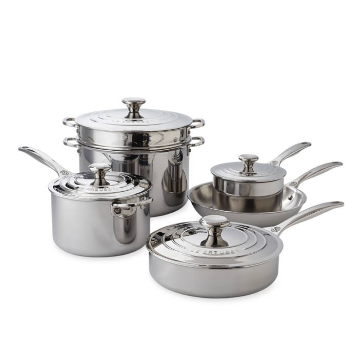 Le Creuset Stainless-Steel 10-Piece Cookware Set