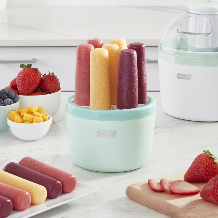 Dash DIC700AQ 2-in-1 Ice Cream, Frozen Yogurt, Sorbet + Popsicle Maker with  Easy Ingredient Spout, Double-Walled Insulated Freezer Bowl & Free Recipes,  1 quart, Aqua 