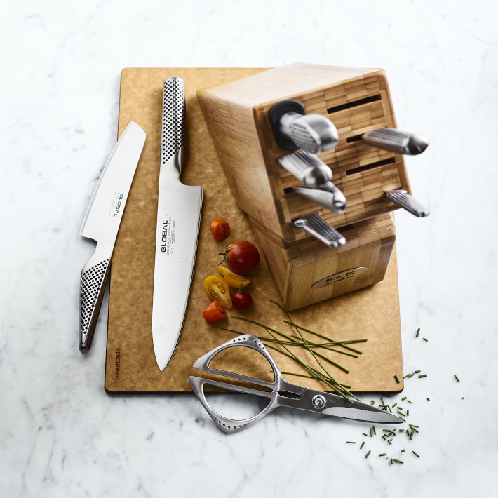 Gourmet Traditions 10-Piece Kitchen Knife Set w/ 13x18 Cutting Board