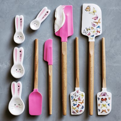 Evergreen Set of (4) Ceramic Bunny Measuring Spoons ,White