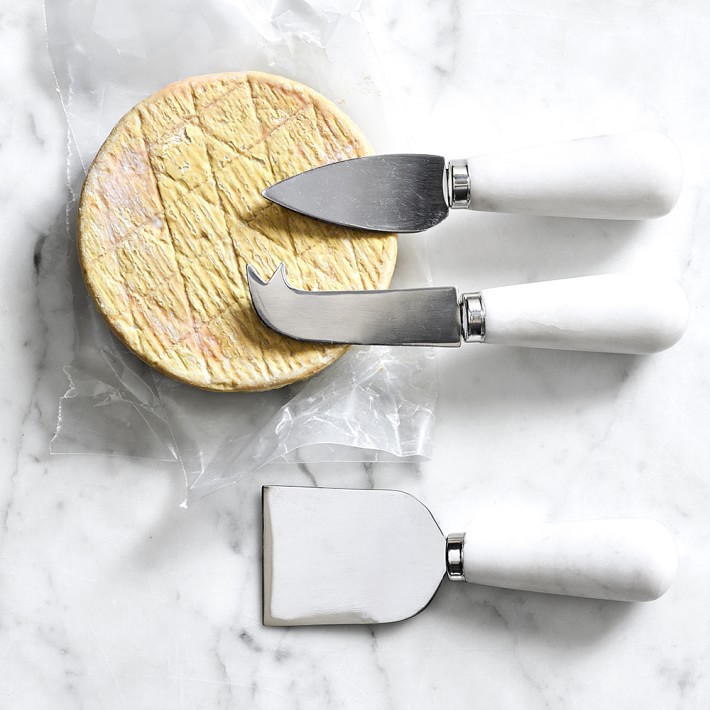 White Marble Cheese Knives - Set of 4