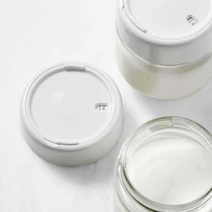 Euro Cuisine Set of 8 Extra Glass Yogurt Jars with Date-Setting
