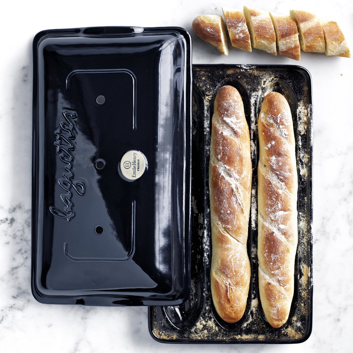 Baker's Mark 5 Loaf Glazed Aluminum Baguette / French Bread Pan