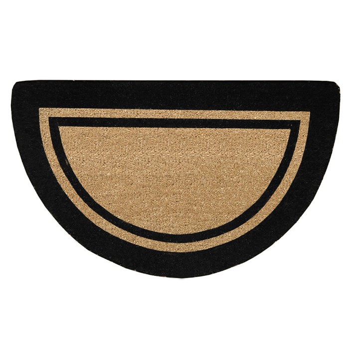 Black Double Border Monogrammed Outdoor Mat