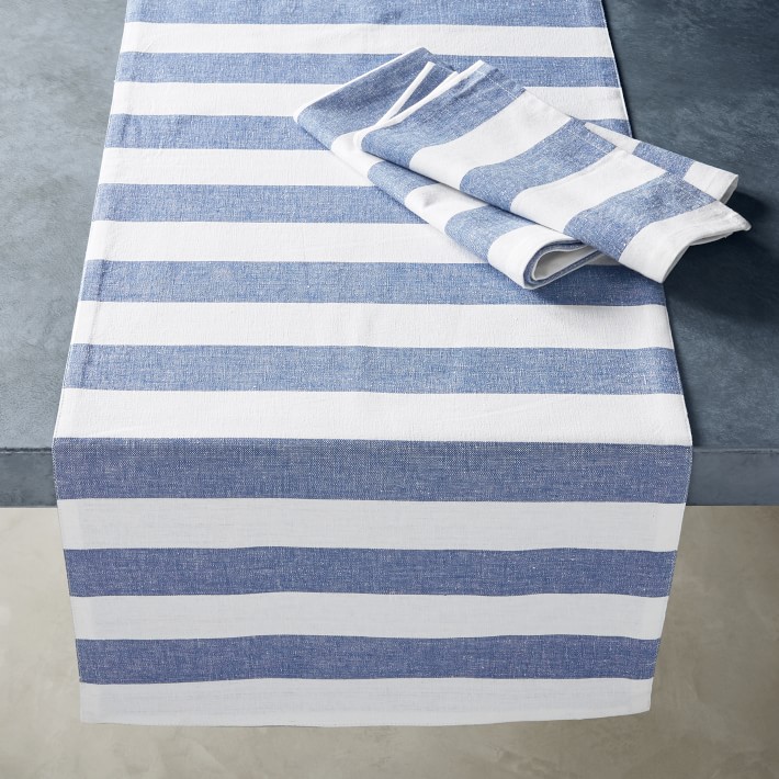 Open Kitchen by Williams Sonoma Chambray Stripe Table Runner